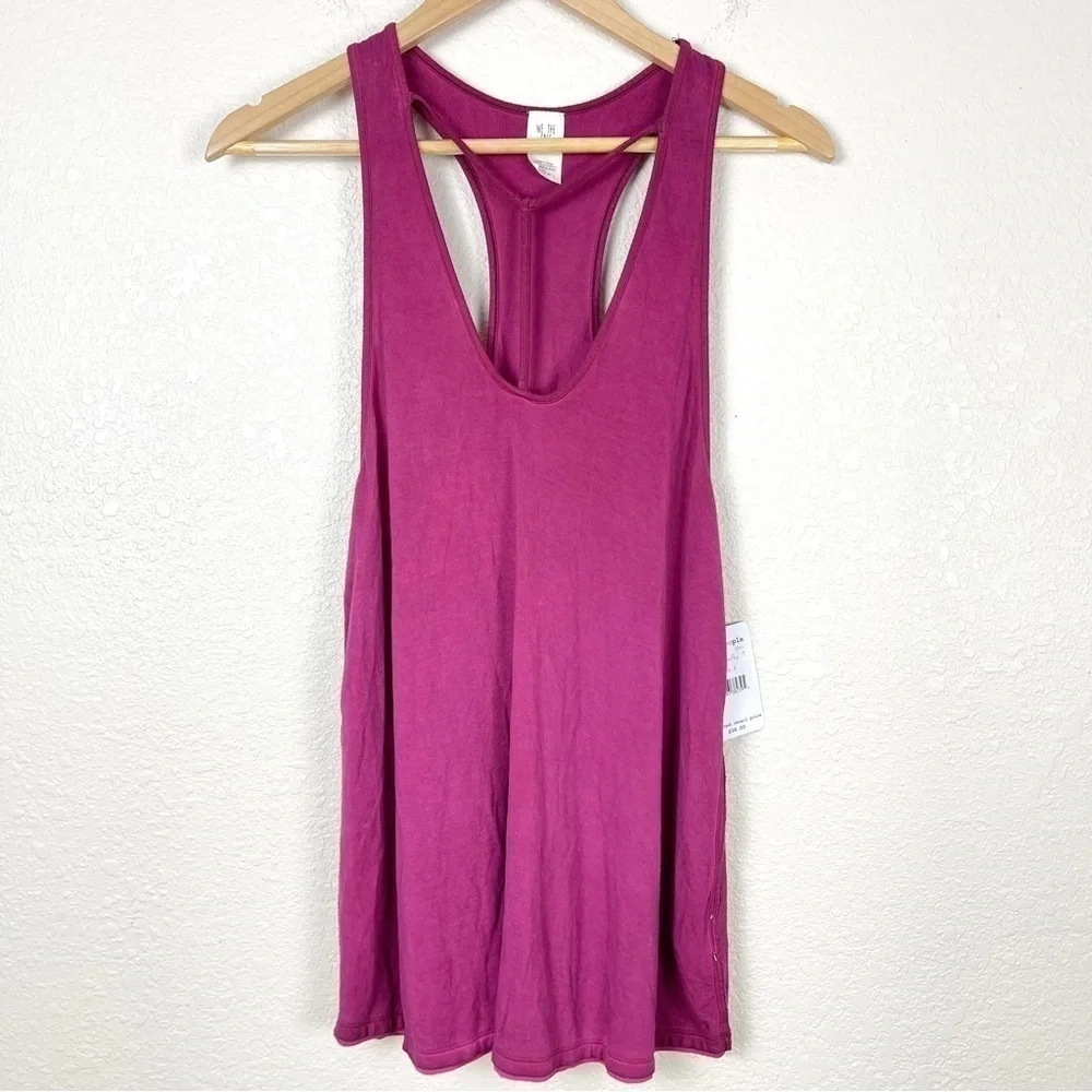 Free People Amelia Y-Strap Raspberry Sleeveless‎ Racerback Tank Top Sz Small Wmn